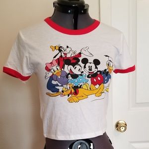 Mickey Mouse White Crop Top Tee